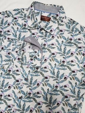 Consequence Floral Print Long Sleeve Button Down Shirt Mens XL